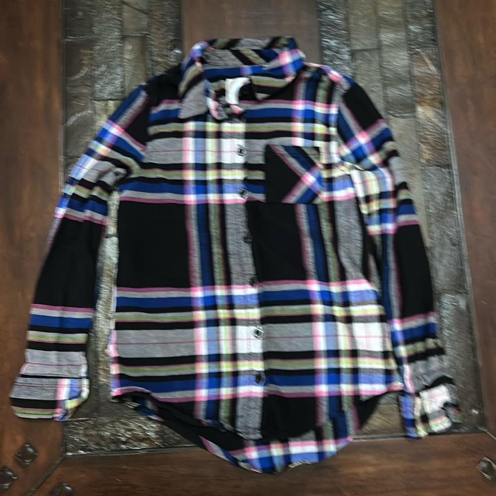 Justice Plaid Top